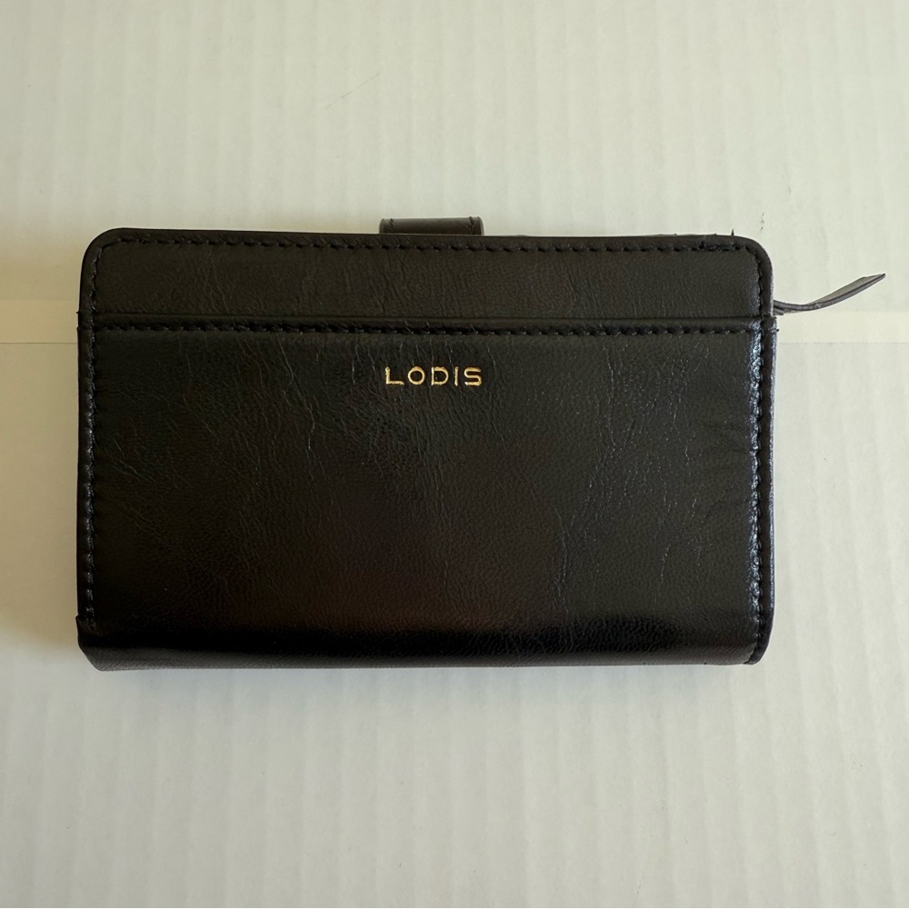 Lodis Black Leather Card Holder wallet